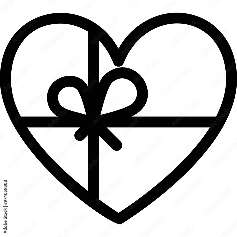 Simple vector icon heart shaped gift Simple vector icon heart shaped gift
