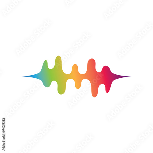 Sound waves logo line vector
