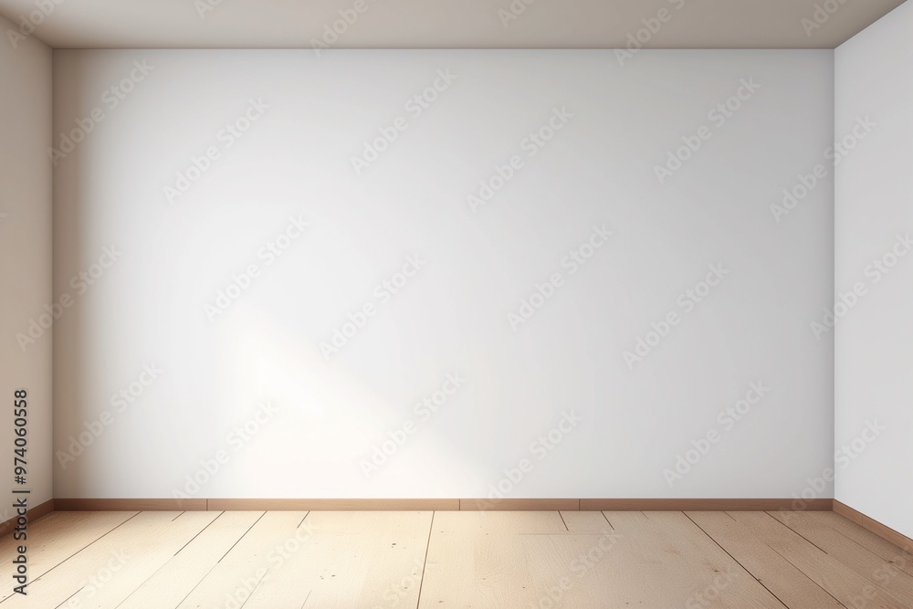 Empty white wall and wooden floor copy space 3d background Empty white wall and wooden floor copy space 3d background