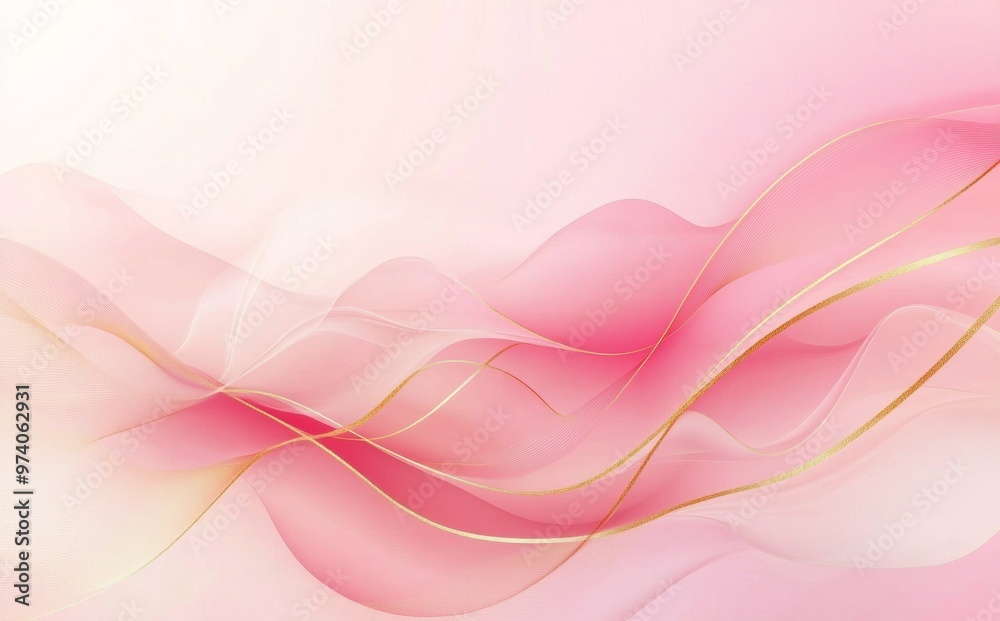 Abstract pink background with golden lines Abstract pink background with golden lines
