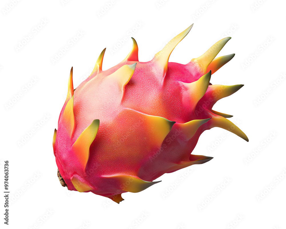 A vibrant dragon fruit on a transparent background. A vibrant dragon fruit on a transparent background.