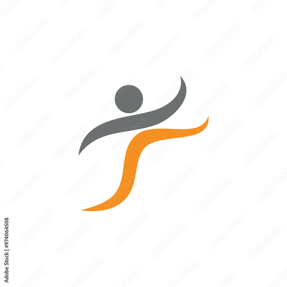 Naklejka premium Human character logo sign