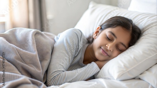 Peaceful Indian Child Sleep - Indian Teenage girl enjoying a good night’s sleep. 