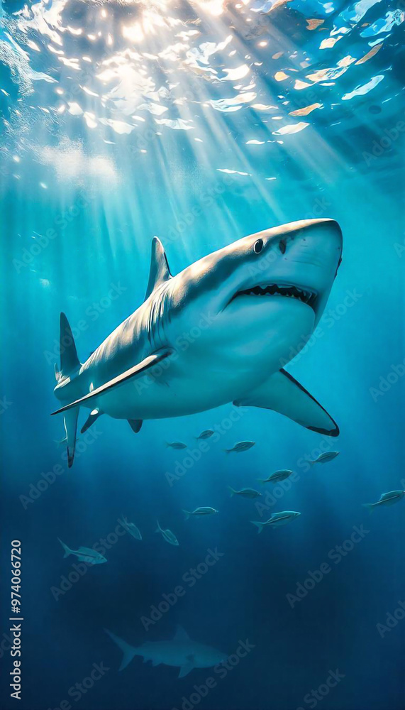 Shark in the blue sea wallpapers for I pad, Notebook cover, I phone, tab mobile high quality images Shark in the blue sea wallpapers for I pad, Notebook cover, I phone, tab mobile high quality images