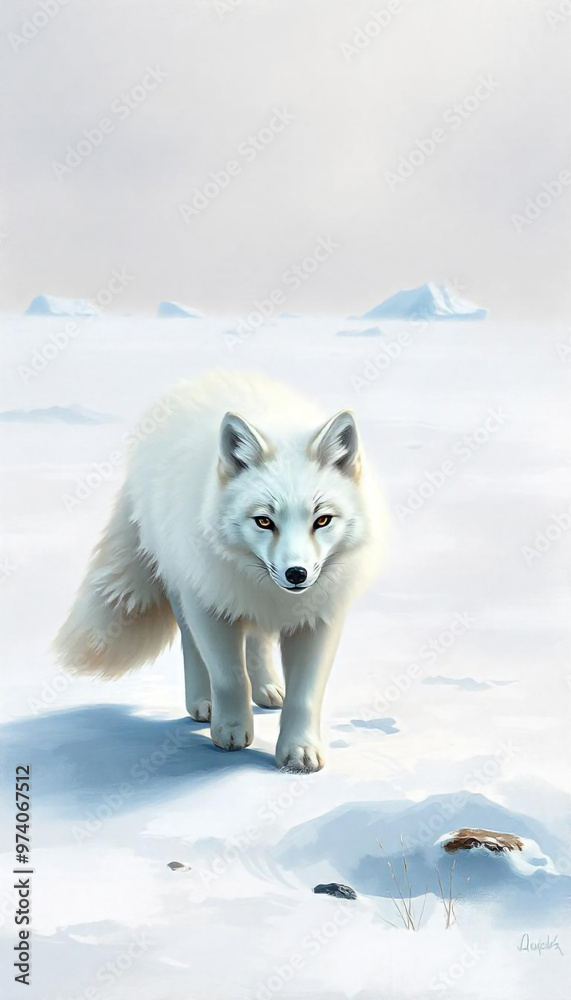 Obraz premium Region fox in the snow wallpapers for I pad, Notebook cover, I phone, tab mobile high quality images