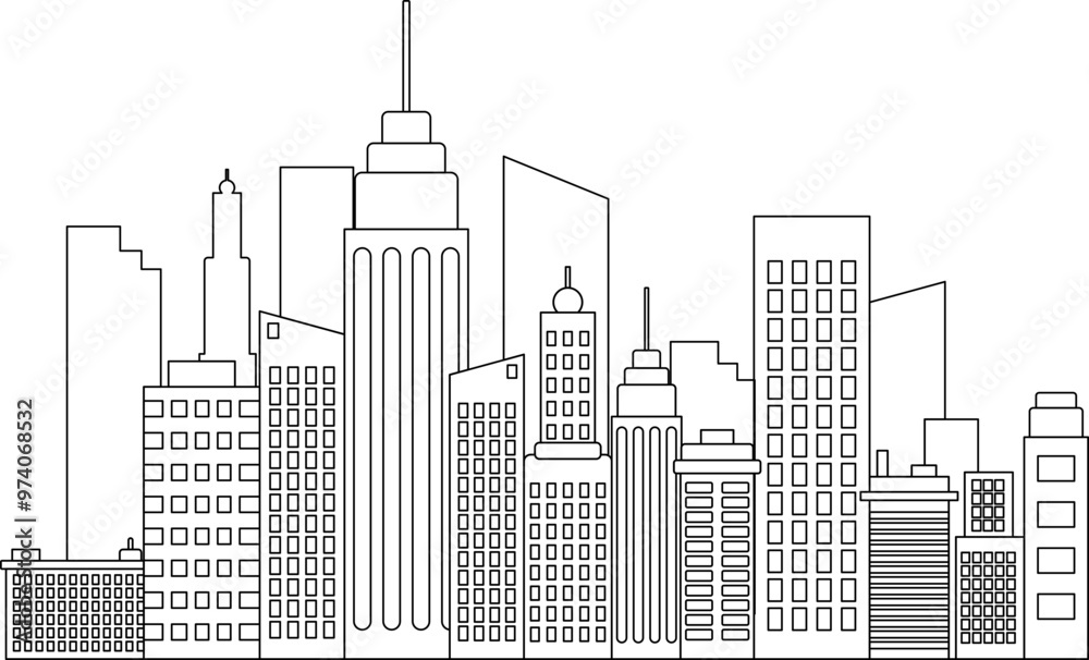 Obraz premium City Building Icon Outline