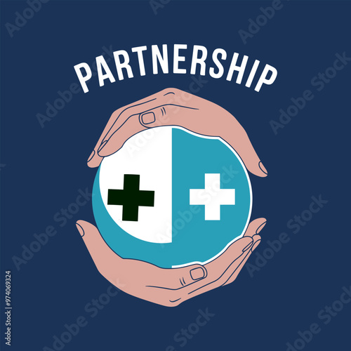 Partnership concept with icon design, vector illustration