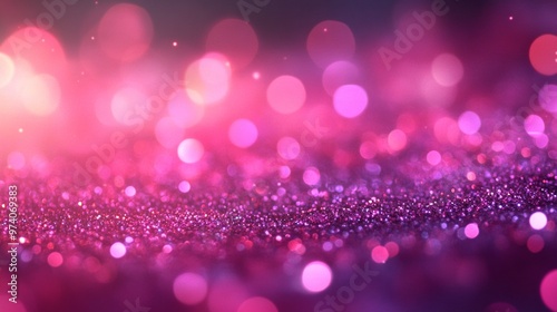 Pink glittery background with bokeh lights. Valentine's Day abstract background 