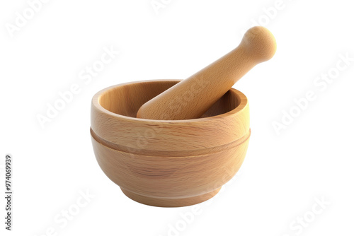 Wooden mortar and pestle set for culinary use, perfect for grinding herbs and spices in the kitchen. Sustainable and durable kitchen tool.