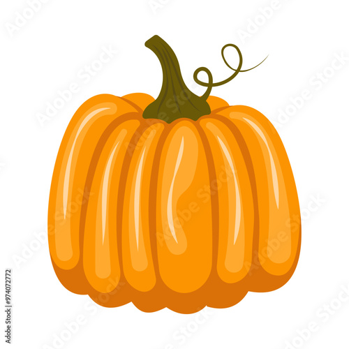 Pumpkins with leaves. Halloween, and Harvesting pumpkins. Autumn pumpkins illustration