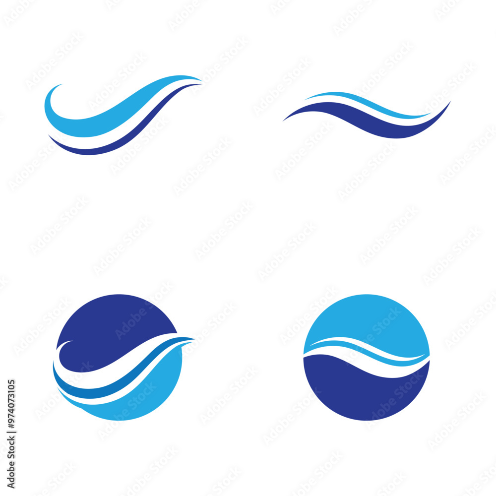Obraz premium Water wave icon vector