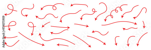 Collection of different arrows. Arrow icon set. red arrow.