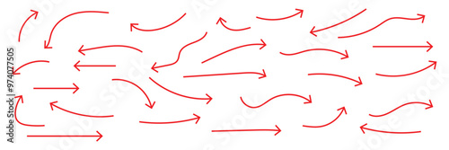 Collection of different arrows. Arrow icon set. red arrow.