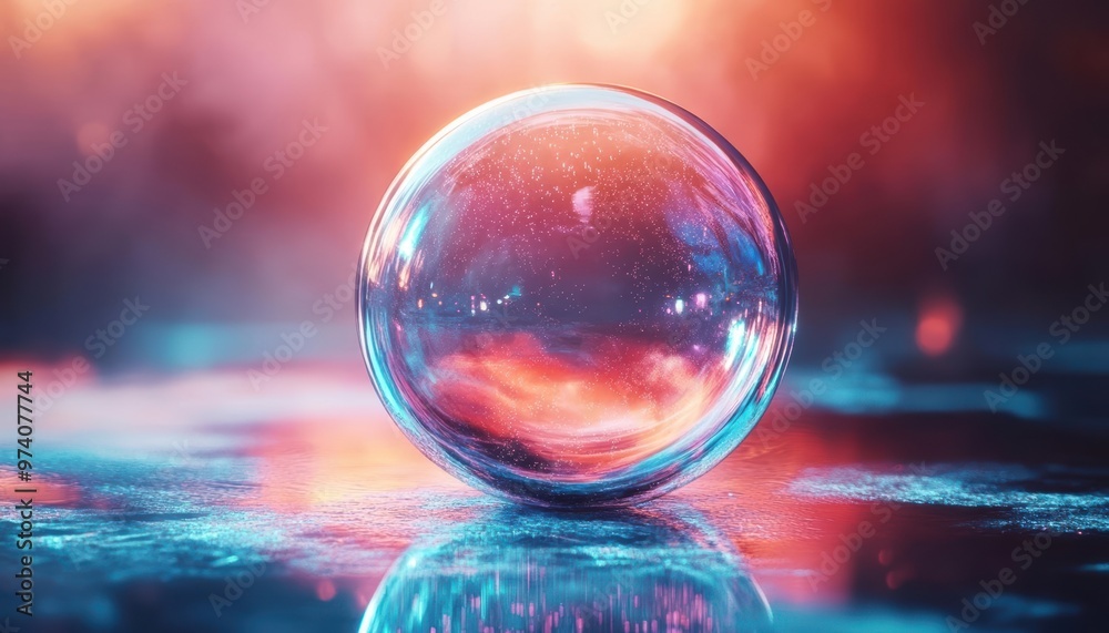 A mesmerizing crystal ball reflecting vibrant colors in a dreamy, blurred background, evoking a sense of wonder and intrigue. A mesmerizing crystal ball reflecting vibrant colors in a dreamy, blurred background, evoking a sense of wonder and intrigue.