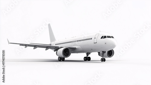 White Airplane Ready for Takeoff: A pristine white airplane sits on the runway, bathed in the soft glow of a studio light, ready for take-off. The image is a powerful symbol of travel, adventure