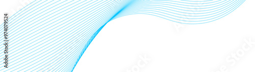 abstract blue line wave background. light lines wavy flowing dynamic in blue colors isolated on white background. AI technology, digital, communication, 5G, science, music. vector illustration
