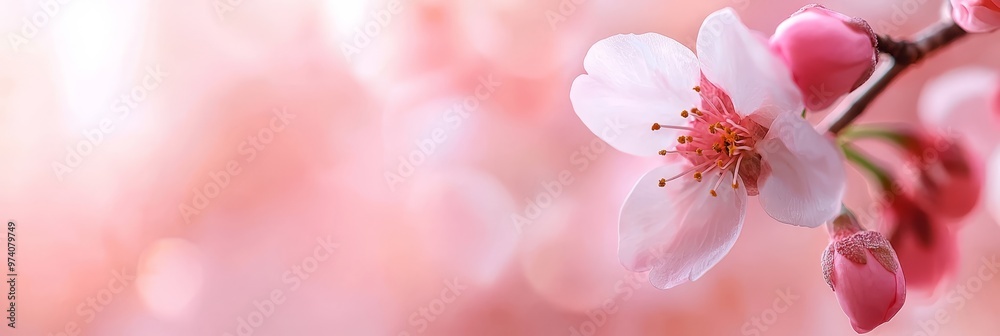 pink and white blooms in focus, background softly blurred pink and white blooms in focus, background softly blurred