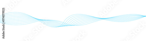 abstract blue line wave background. light lines wavy flowing dynamic in blue colors isolated on white background. AI technology, digital, communication, 5G, science, music. vector illustration