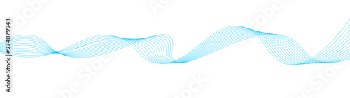 abstract blue line wave background. light lines wavy flowing dynamic in blue colors isolated on white background. AI technology, digital, communication, 5G, science, music. vector illustration