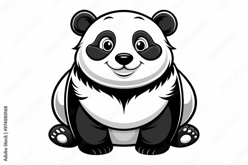 Naklejka premium panda bear cartoon