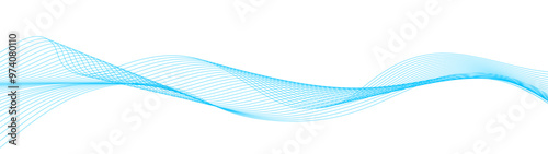 abstract blue line wave background. light lines wavy flowing dynamic in blue colors isolated on white background. AI technology, digital, communication, 5G, science, music. vector illustration