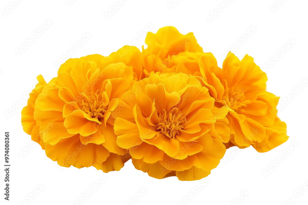 Yellow marigolds flowers isolated on transparent background. Concept Day of the Dead, religion, traditions, symbol of the holiday, November 2 Yellow marigolds flowers isolated on transparent background. Concept Day of the Dead, religion, traditions, symbol of the holiday, November 2
