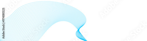 abstract blue line wave background. light lines wavy flowing dynamic in blue colors isolated on white background. AI technology, digital, communication, 5G, science, music. vector illustration