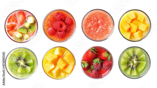 Delicious healthy smoothie set on a transparent background PNG photo