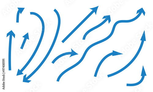 Arrow vector. Collection hand drawn arrows. Set simple arrows in isolated background. Arrow  icons. Eps 10.