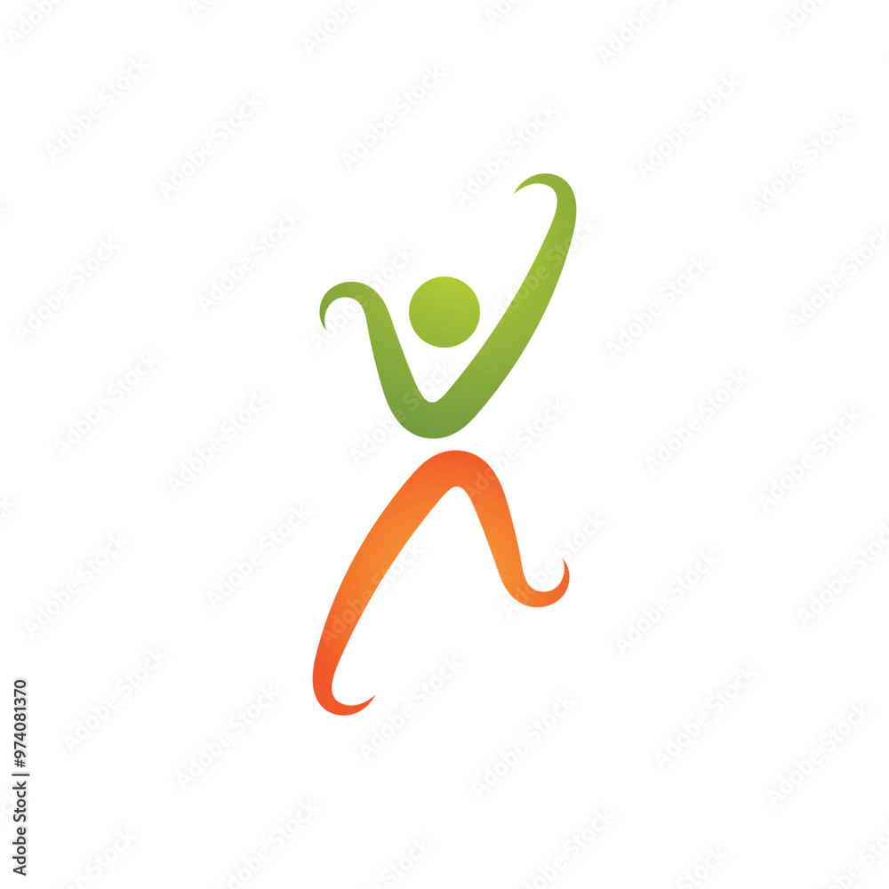 Fun people character logo sign