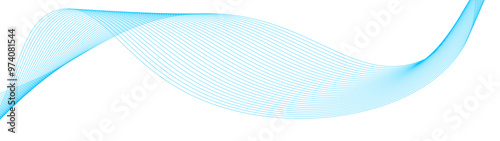 abstract blue line wave background. light lines wavy flowing dynamic in blue colors isolated on white background. AI technology, digital, communication, 5G, science, music. vector illustration