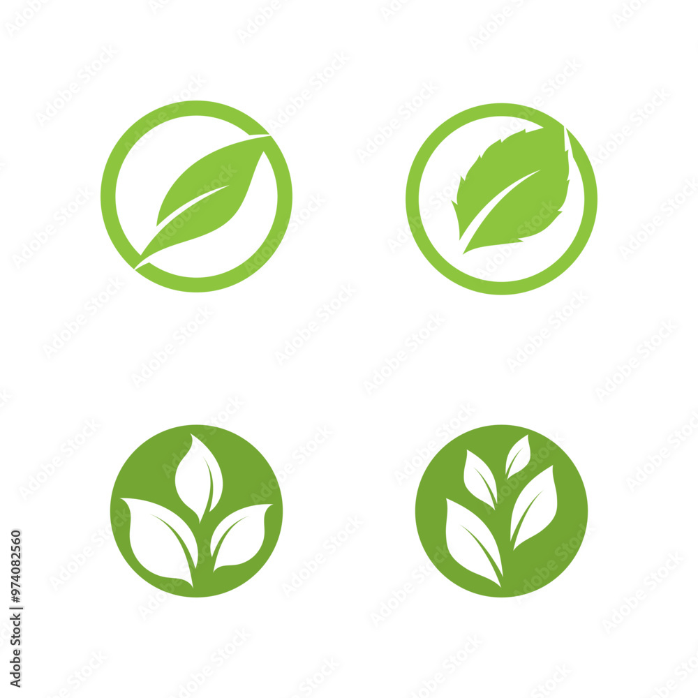Logos of green Tree leaf ecology Logos of green Tree leaf ecology