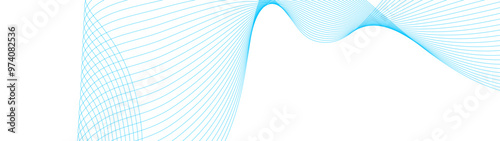 abstract blue line wave background. light lines wavy flowing dynamic in blue colors isolated on white background. AI technology, digital, communication, 5G, science, music. vector illustration