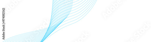 abstract blue line wave background. light lines wavy flowing dynamic in blue colors isolated on white background. AI technology, digital, communication, 5G, science, music. vector illustration