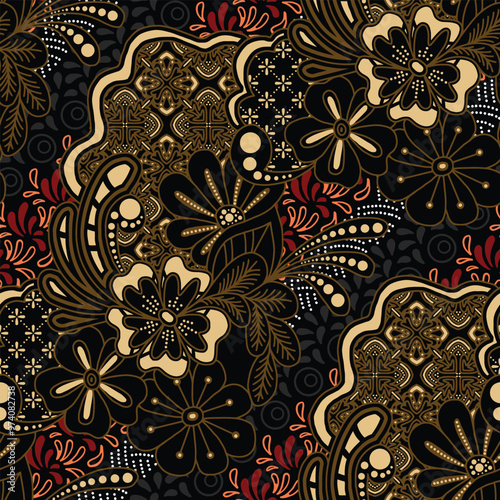 Adobe Illustrator elegant vector Javanese ethnic batik pattern templateArtwork