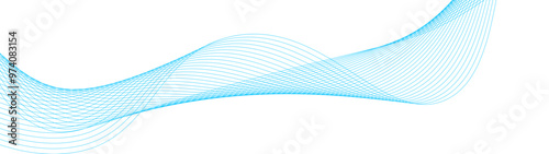 abstract blue line wave background. light lines wavy flowing dynamic in blue colors isolated on white background. AI technology, digital, communication, 5G, science, music. vector illustration