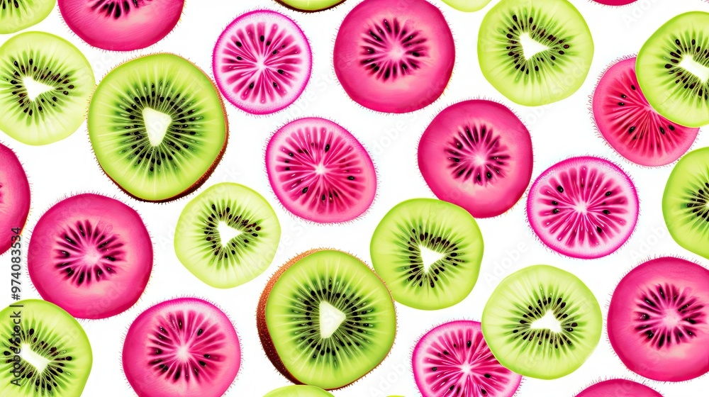 Fresh kiwi slices on white background Fresh kiwi slices on white background