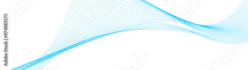 abstract blue line wave background. light lines wavy flowing dynamic in blue colors isolated on white background. AI technology, digital, communication, 5G, science, music. vector illustration