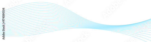 abstract blue line wave background. light lines wavy flowing dynamic in blue colors isolated on white background. AI technology, digital, communication, 5G, science, music. vector illustration