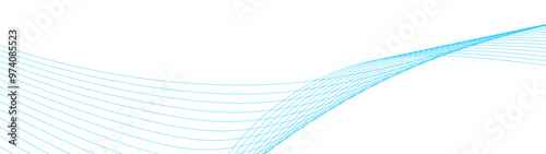 abstract blue line wave background. light lines wavy flowing dynamic in blue colors isolated on white background. AI technology, digital, communication, 5G, science, music. vector illustration