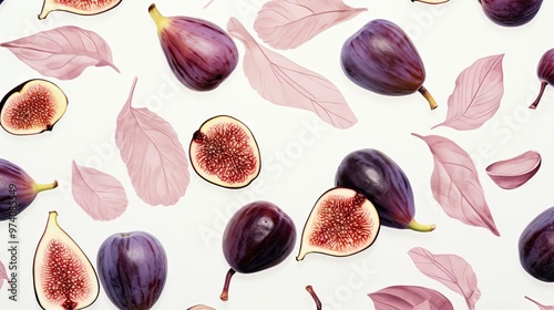 Purple figs & pink leaves photo