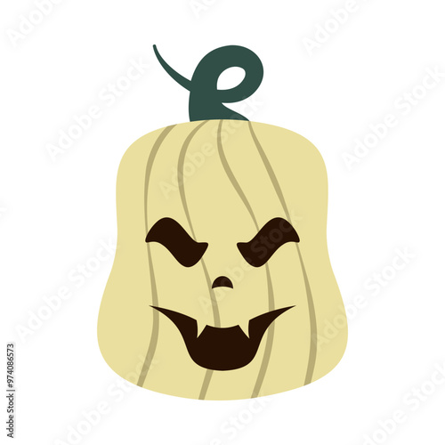 Pumpkin on a white background. The main symbol of the Happy Halloween holiday. Thanksgiving and Harvesting illustration