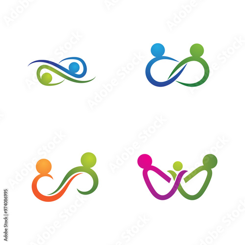 infinity people  family and community logo vector