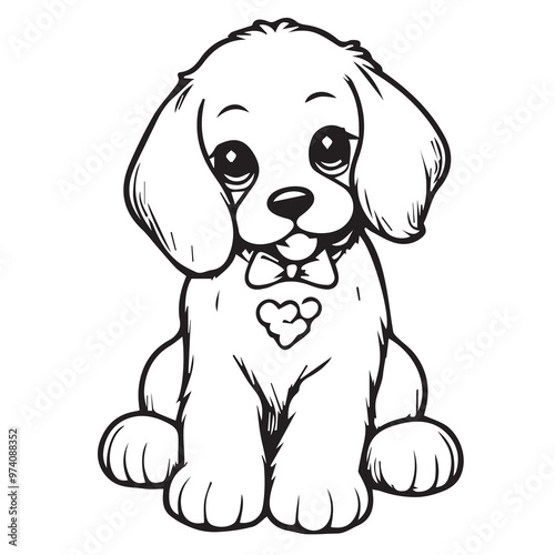 Puppy line art 