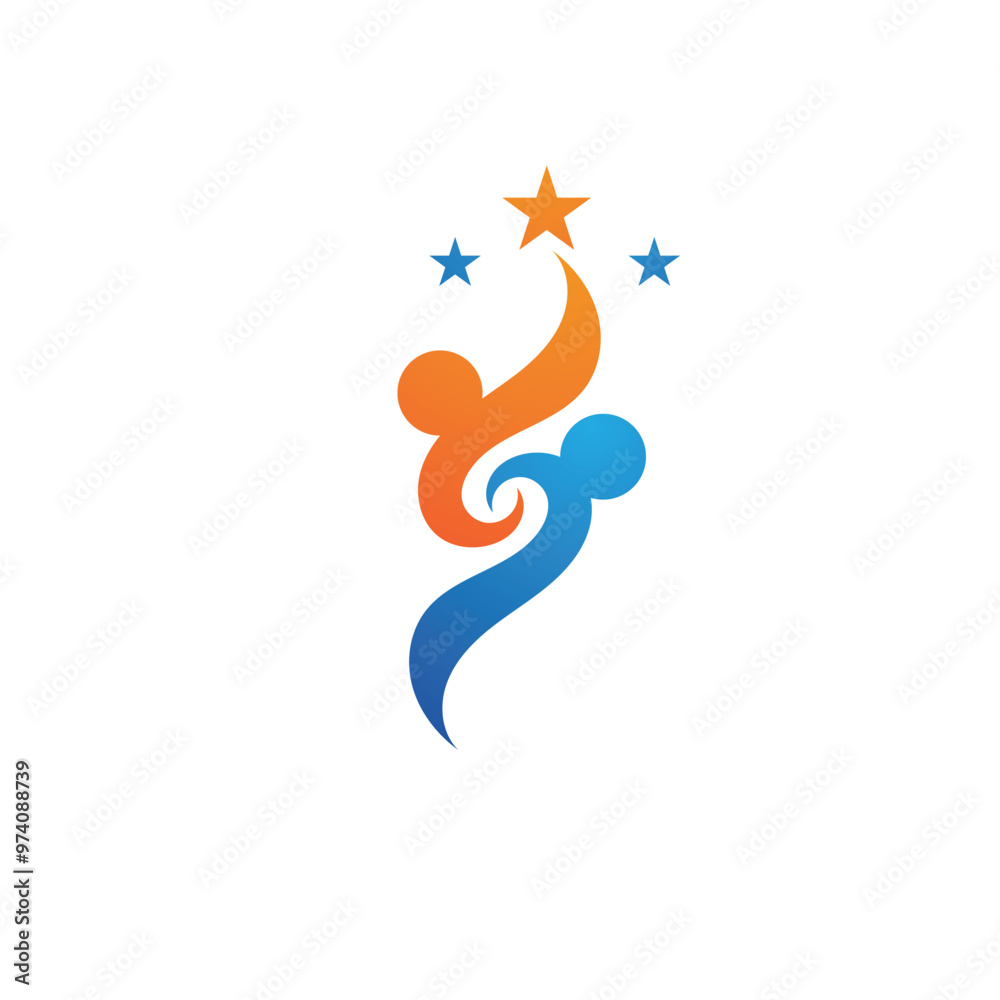 Star people success logo sign illustration vector Star people success logo sign illustration vector