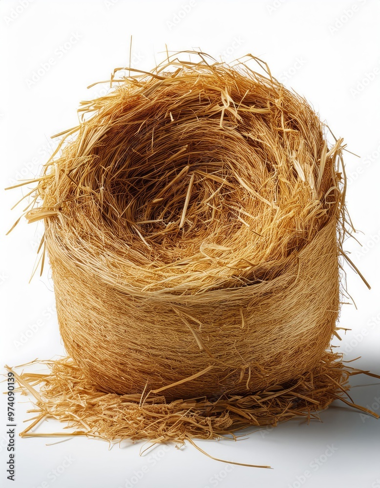 Hay Nest Isolated On White Background. Hay Nest Isolated On White Background.