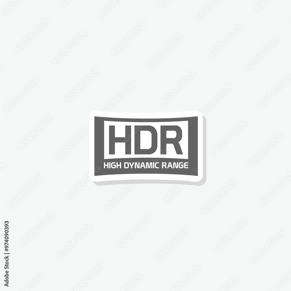 High Dynamic Range Imaging HDR icon sticker isolated on gray background High Dynamic Range Imaging HDR icon sticker isolated on gray background