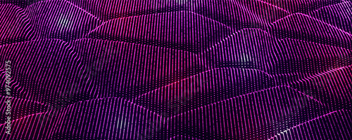 Digital texture constructed with particles. Wavy 3d background. Vector illustration.