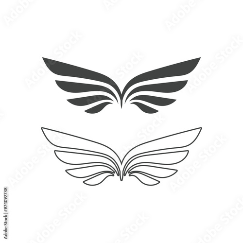 Falcon wing Logo Template vector