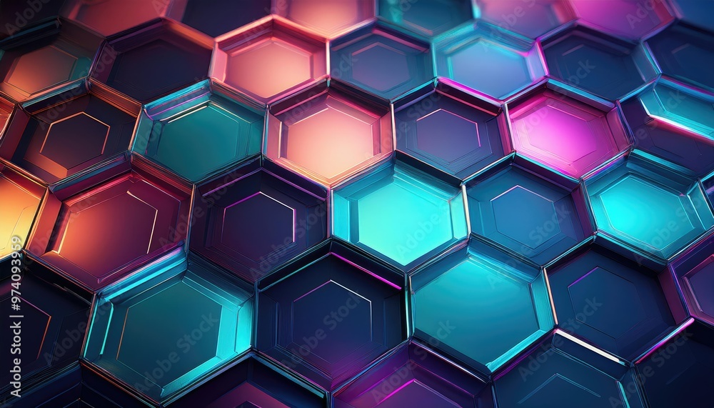 Abstract geometric shapes with a colorful glow Abstract geometric shapes with a colorful glow